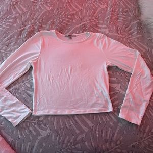 Plain white cropped long sleeve shirt, size women’s extra small